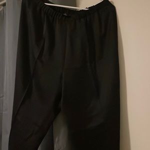 Eileen Fisher 100% Silk Black Wide Leg Pants